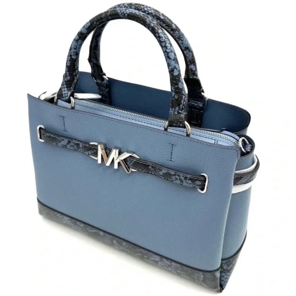 Michael Kors Large Reed Leather Belted Satchel Crossbody Bag & Large TZ Wristlet - Picture 7 of 15